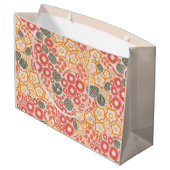 Farbenfrohe Blume Geschenktasche Große Geschenktüte (Rückseite Schrägansicht)
