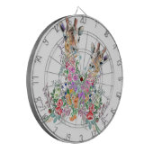 Farbenfrohe Blume Giraffe Dart Board Dartscheibe (Vorderseite Links)
