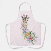 Farbenfrohe Blume Giraffe Schürze (Vorderseite)