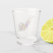 Farbenfrohe Blume Giraffe Shotglas Schnapsglas (Rückseite)