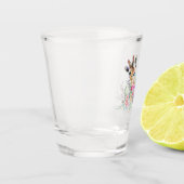 Farbenfrohe Blume Giraffe Shotglas Schnapsglas (Links)