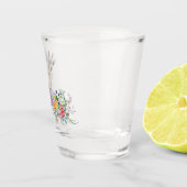 Farbenfrohe Blume Giraffe Shotglas Schnapsglas (Rechts)