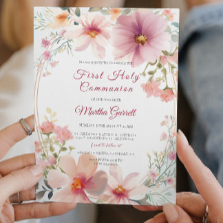 Farbenfrohe Blume Girl Einladung