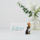 Farbenfrohe Blume Girl Fashion Designer 2 Visitenkarte (Stehend Vorderseite)