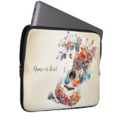 Farbenfrohe Blume Gitarrenmusik Instrument Elegant Laptopschutzhülle (Vorne Rechts)