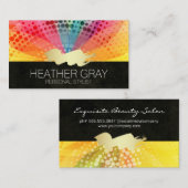 Farbenfrohe Blume Gold gebürstet Terminkarte (Vorne/Hinten)