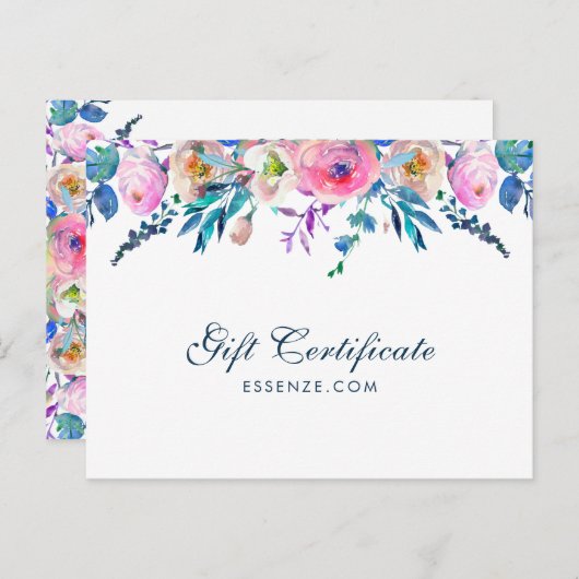 Farbenfrohe Blume Grenz-Geschenkgutschein Postkarte (Vorne/Hinten)