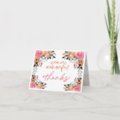 Farbenfrohe Blume Grenze Danke Karte (Vorderseite)