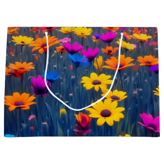 Farbenfrohe Blume Große Geschenktüte (Vorderseite)