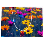 Farbenfrohe Blume Große Geschenktüte (Rückseite)