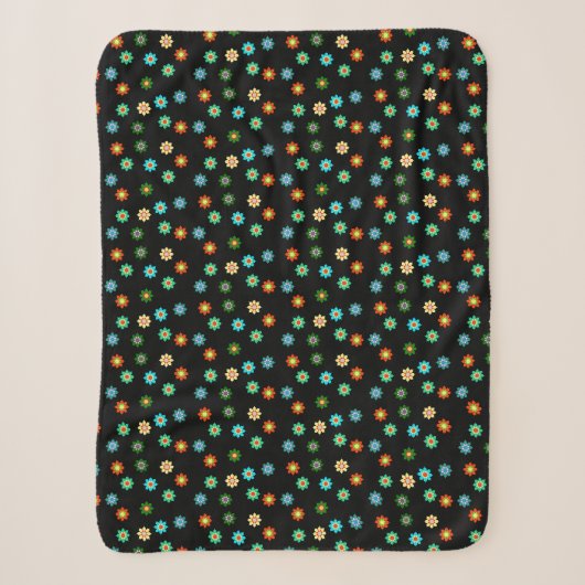 Farbenfrohe Blume Happy Pattern Throw Blanket Sherpadecke (Vorderseite)