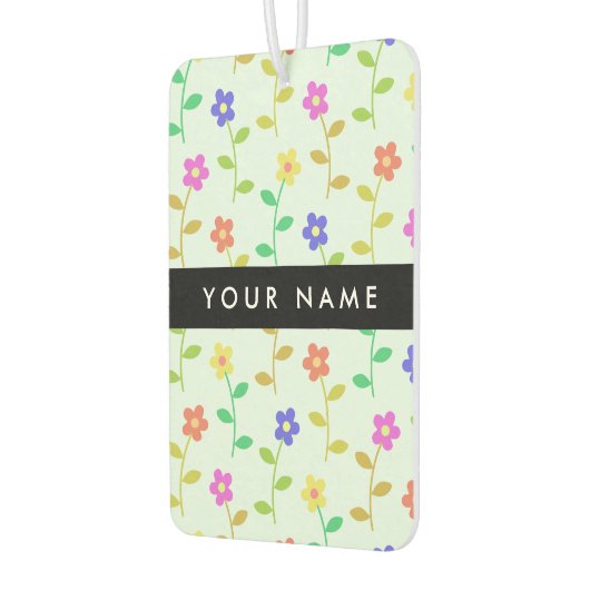 Farbenfrohe Blume, hellgrüner Hintergrund, schwarz Autolufterfrischer (Links)