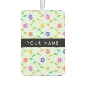 Farbenfrohe Blume, hellgrüner Hintergrund, schwarz Autolufterfrischer (Rückseite)