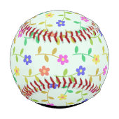 Farbenfrohe Blume, hellgrüner Hintergrund, schwarz Baseball (Rückseite)