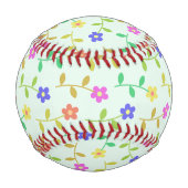 Farbenfrohe Blume, hellgrüner Hintergrund, schwarz Baseball (Vorderseite)