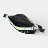 Farbenfrohe Blume, hellgrüner Hintergrund, schwarz Bauchtasche (Offen)