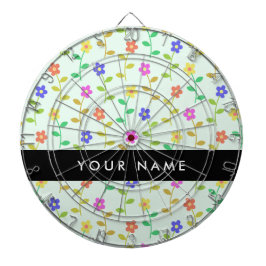 Farbenfrohe Blume, hellgrüner Hintergrund, schwarz Dartscheibe