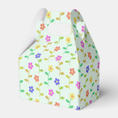 Farbenfrohe Blume, hellgrüner Hintergrund, schwarz Geschenkschachtel (Rückseite)