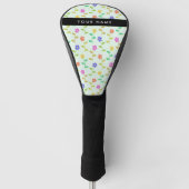 Farbenfrohe Blume, hellgrüner Hintergrund, schwarz Golf Headcover (Vorderseite)