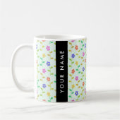 Farbenfrohe Blume, hellgrüner Hintergrund, schwarz Kaffeetasse (Links)