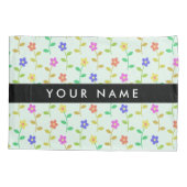 Farbenfrohe Blume, hellgrüner Hintergrund, schwarz Kissenbezug (Rückseite)