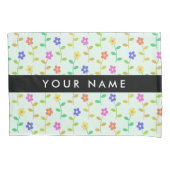 Farbenfrohe Blume, hellgrüner Hintergrund, schwarz Kissenbezug (Vorderseite)