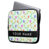 Farbenfrohe Blume, hellgrüner Hintergrund, schwarz Laptopschutzhülle (Vorderseite Links)