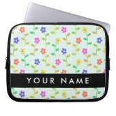 Farbenfrohe Blume, hellgrüner Hintergrund, schwarz Laptopschutzhülle (Vorderseite)