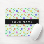 Farbenfrohe Blume, hellgrüner Hintergrund, schwarz Mousepad (Mit Mouse)