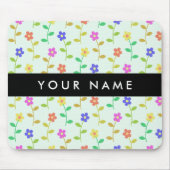 Farbenfrohe Blume, hellgrüner Hintergrund, schwarz Mousepad (Vorne)
