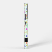 Farbenfrohe Blume, hellgrüner Hintergrund, schwarz Samsung Galaxy Hülle (Rechte Seite)