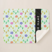 Farbenfrohe Blume, hellgrüner Hintergrund, schwarz Sherpadecke (Vorderseite (Horizontal))
