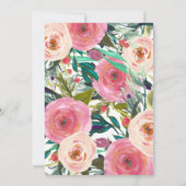 Farbenfrohe Blume Hochzeit Einladung (Rückseite)