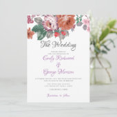 Farbenfrohe Blume Hochzeit Einladung (Stehend Vorderseite)