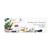 Farbenfrohe Blume Hochzeit Rücksendeadresse (Vorne)