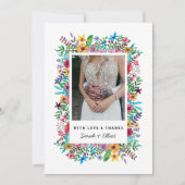 Farbenfrohe Blume Hochzeitsflat Danke Karte (Vorderseite)