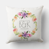 Farbenfrohe Blume Hochzeitskranz Kissen (Rückseite)