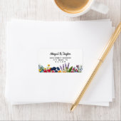 Farbenfrohe Blume Hochzeitsplattform Adressaufkleber (Insitu)