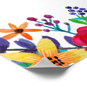 Farbenfrohe Blume Hochzeitstipendium Poster (Ecke)