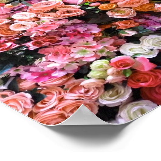 Farbenfrohe Blume im Blumenstrauß Poster (Ecke)