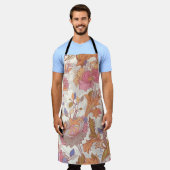 Farbenfrohe Blume im Hintergrund. Gentle nahl Schürze (Getragen)