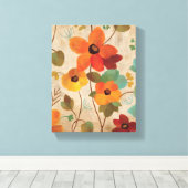 Farbenfrohe Blume im Hintergrund Leinwanddruck (Insitu (Holzboden))