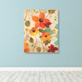 Farbenfrohe Blume im Hintergrund Leinwanddruck (Insitu (Holzboden))