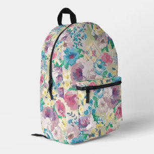 Farbenfrohe Blume im Sommer nahtlos Bedruckter Rucksack