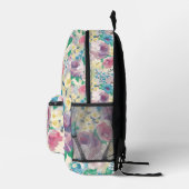 Farbenfrohe Blume im Sommer nahtlos Bedruckter Rucksack (Rechts)