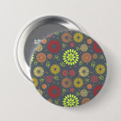 Farbenfrohe Blume in warmen Farbtönen Button (Vorne & Hinten)