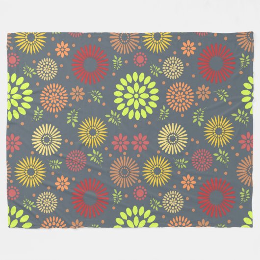 Farbenfrohe Blume in warmen Farbtönen Fleecedecke (Vorderseite (Horizontal))