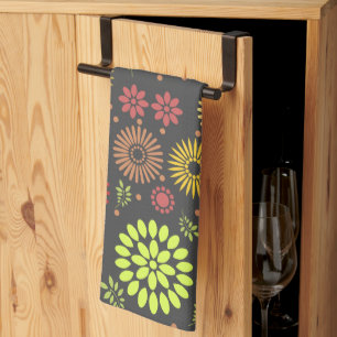 Farbenfrohe Blume in warmen Farbtönen Geschirrtuch