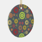 Farbenfrohe Blume in warmen Farbtönen Keramik Ornament (Rechts)