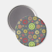 Farbenfrohe Blume in warmen Farbtönen Magnet (Vorderseite/Rückseite)